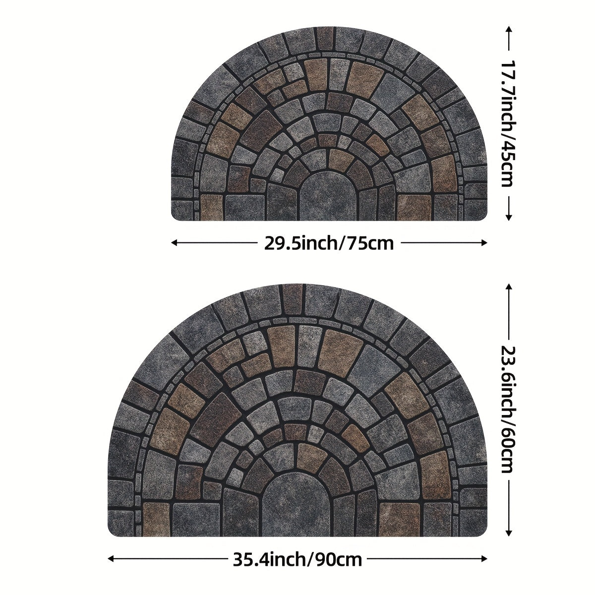 Half Circle Mosaic Door Mat | Decorative Indoor and Outdoor Entrance Mat For Front Door Use