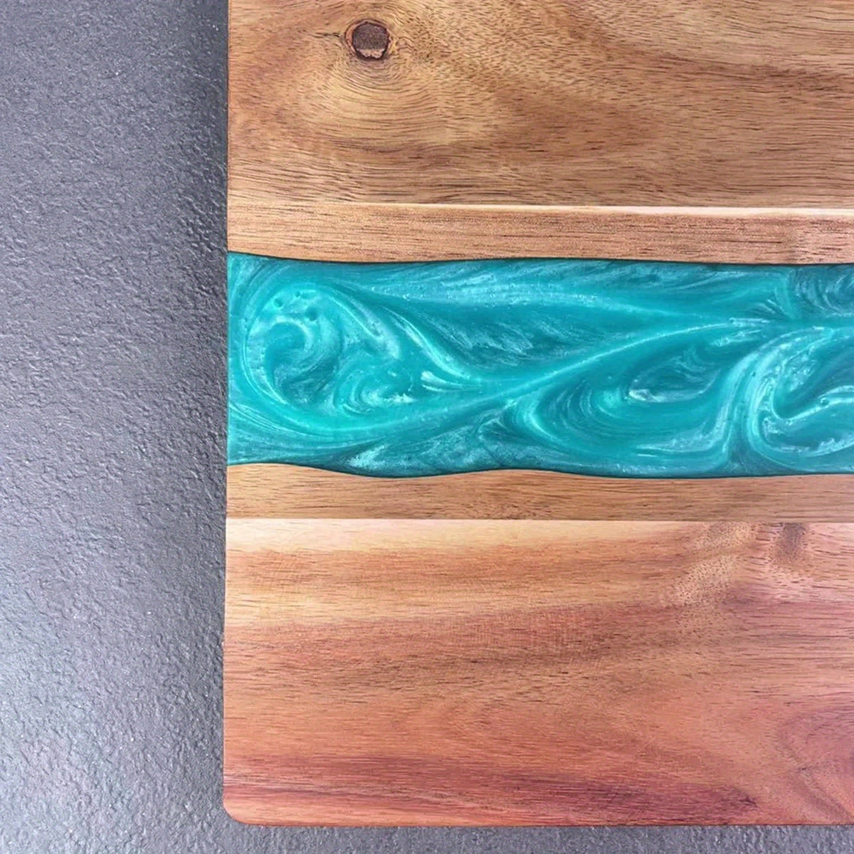 Resin River Cutting Board | Acacia Wood Charcuterie and Cheese Serving Board For Grazing Tables