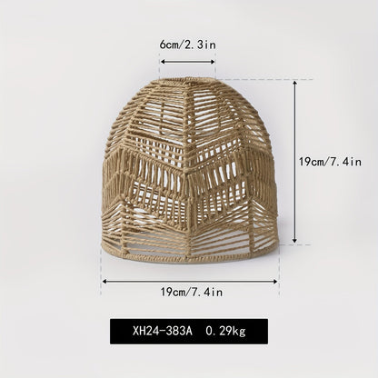 Handwoven Rope Pendant Shade | Rustic Farmhouse Woven Bell Shade, 19 Centimetres Wide and High