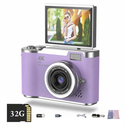 4K Digital Camera With Flip Screen | 48MP 8X Zoom Compact Vlogging Camera For Travel and Video