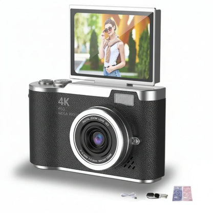 4K Digital Camera With Flip Screen | 48MP 8X Zoom Compact Vlogging Camera For Travel and Video