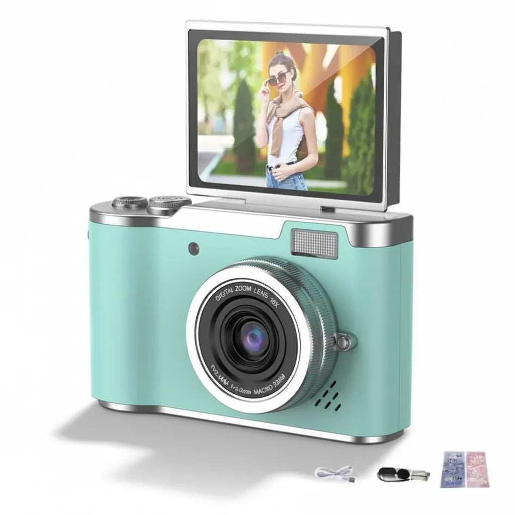4K Digital Camera With Flip Screen | 48MP 8X Zoom Compact Vlogging Camera For Travel and Video