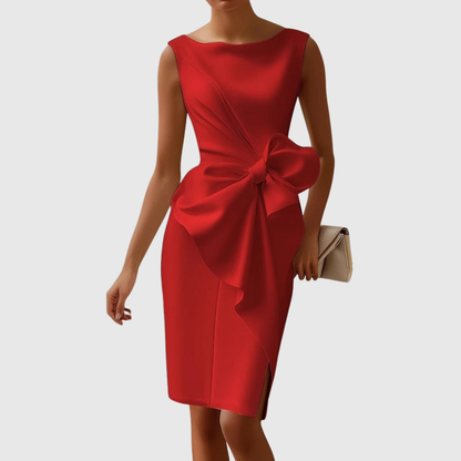 Ainsley Boat Neck Sleeveless Midi Dress