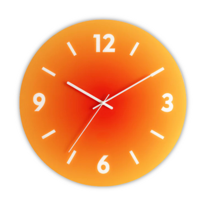Sunset Glass Wall Clock | Modern Gradient Tempered Glass Design In Three Bold Colour Options