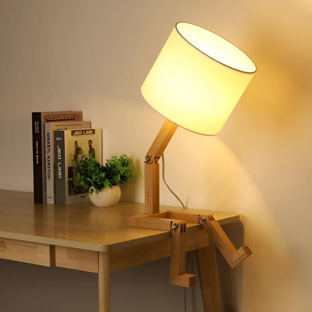 Bendra Table Lamp | Flexible Wooden Design Light For Desks, Bedsides and Warm Timber Sideboards
