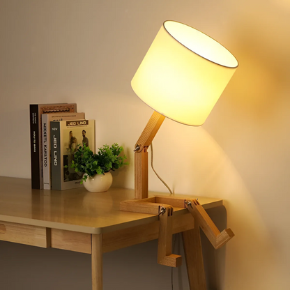 Bendra Table Lamp | Flexible Wooden Design Light For Desks, Bedsides and Warm Timber Sideboards