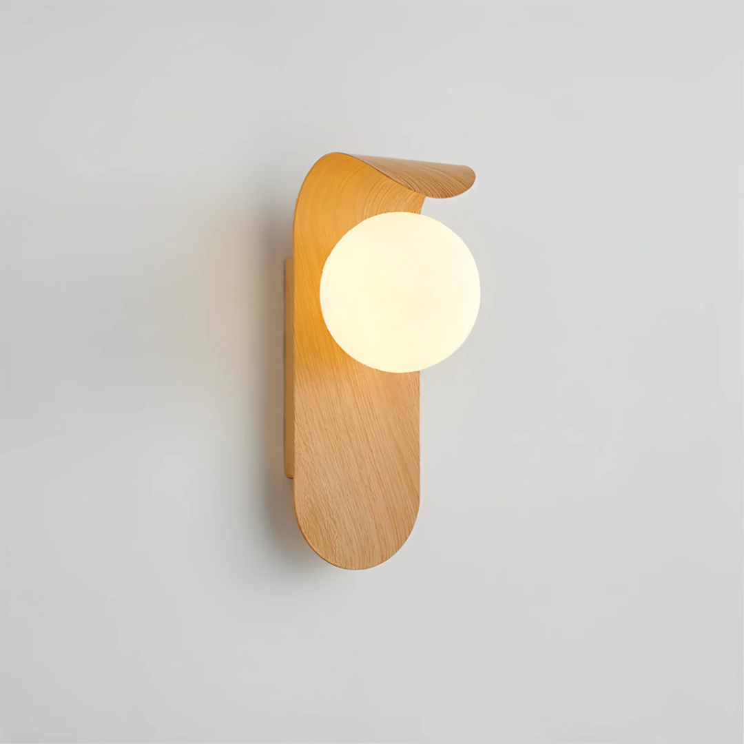 Ekbo Scandinavian LED Wall Lamp | Minimalist Wooden Design In Natural Wood or Walnut Finish