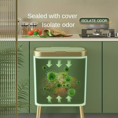 15L Odour Sealing Trash Can With Elevated Legs | Modern Waste Bin For Kitchens and Bathrooms