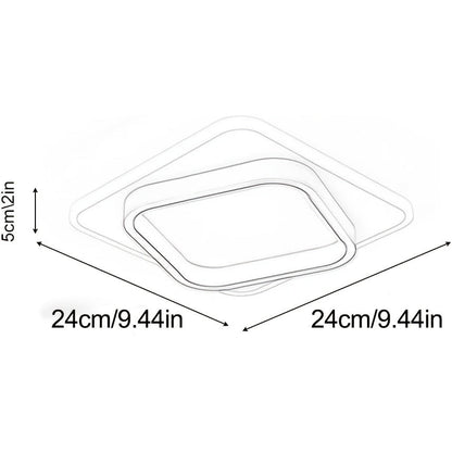 Modern Square LED Ceiling Light | Minimalist Geometric Flush Mount In A Polished Metal Finish