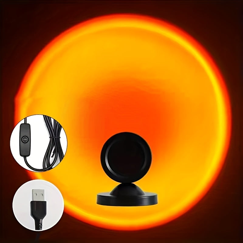 Sunset Projection Lamp | USB Powered Ambient Mood Light For Bedrooms, Photos and Video Calls