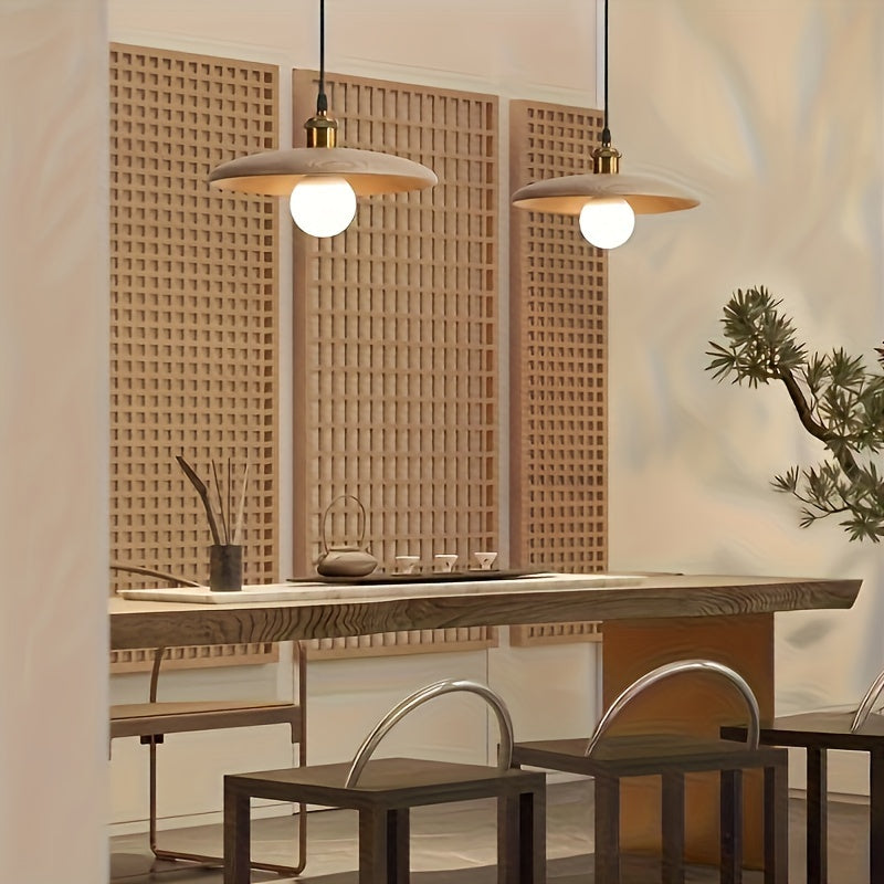 Modern Nordic Solid Wood Pendant Light | Scandinavian Ceiling Lamp In Walnut and Natural Wood