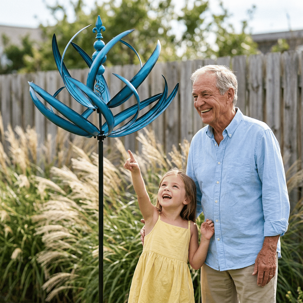 Decorative Garden Wind Spinner | Weather Resistant Kinetic Metal Yard Decor For Lawns and Patios