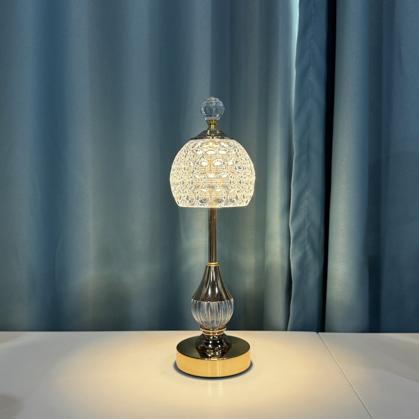 Crystal Touch Table Lamp | Rechargeable Cordless LED Bedside Light With Touch Dimming Control