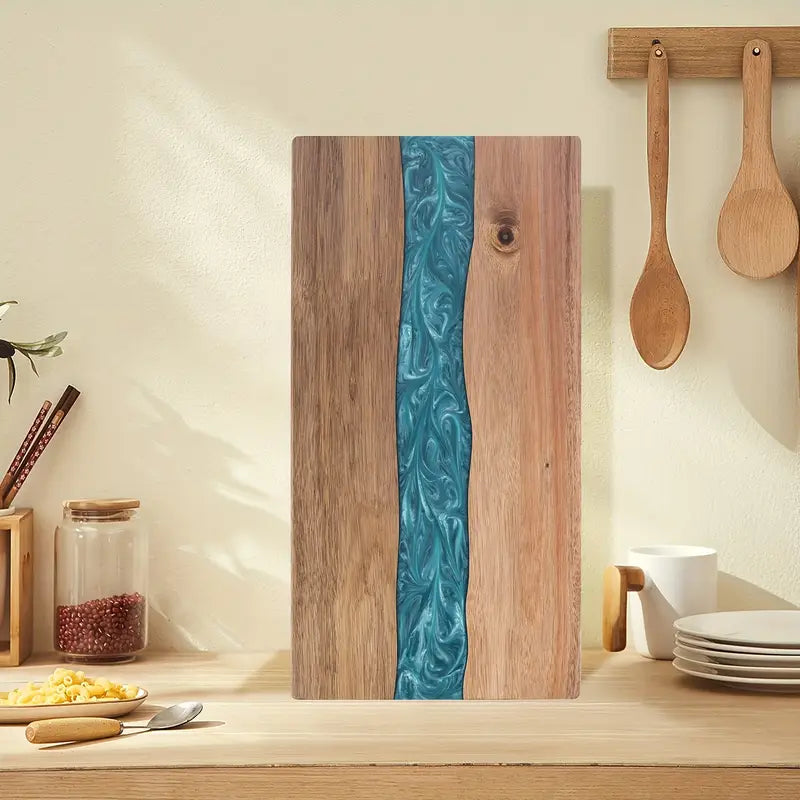 Resin River Cutting Board | Acacia Wood Charcuterie and Cheese Serving Board For Grazing Tables