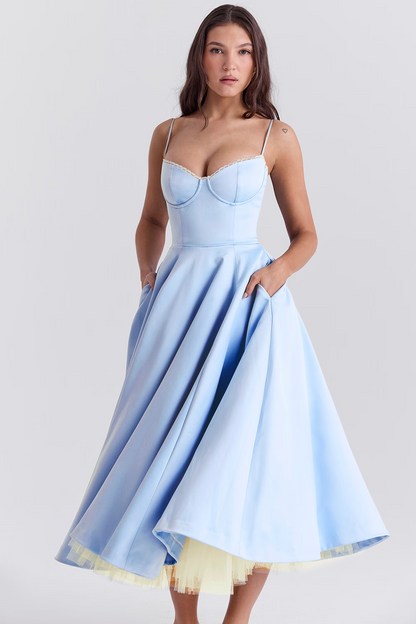 Royale Sculpted Midi Evening Dress