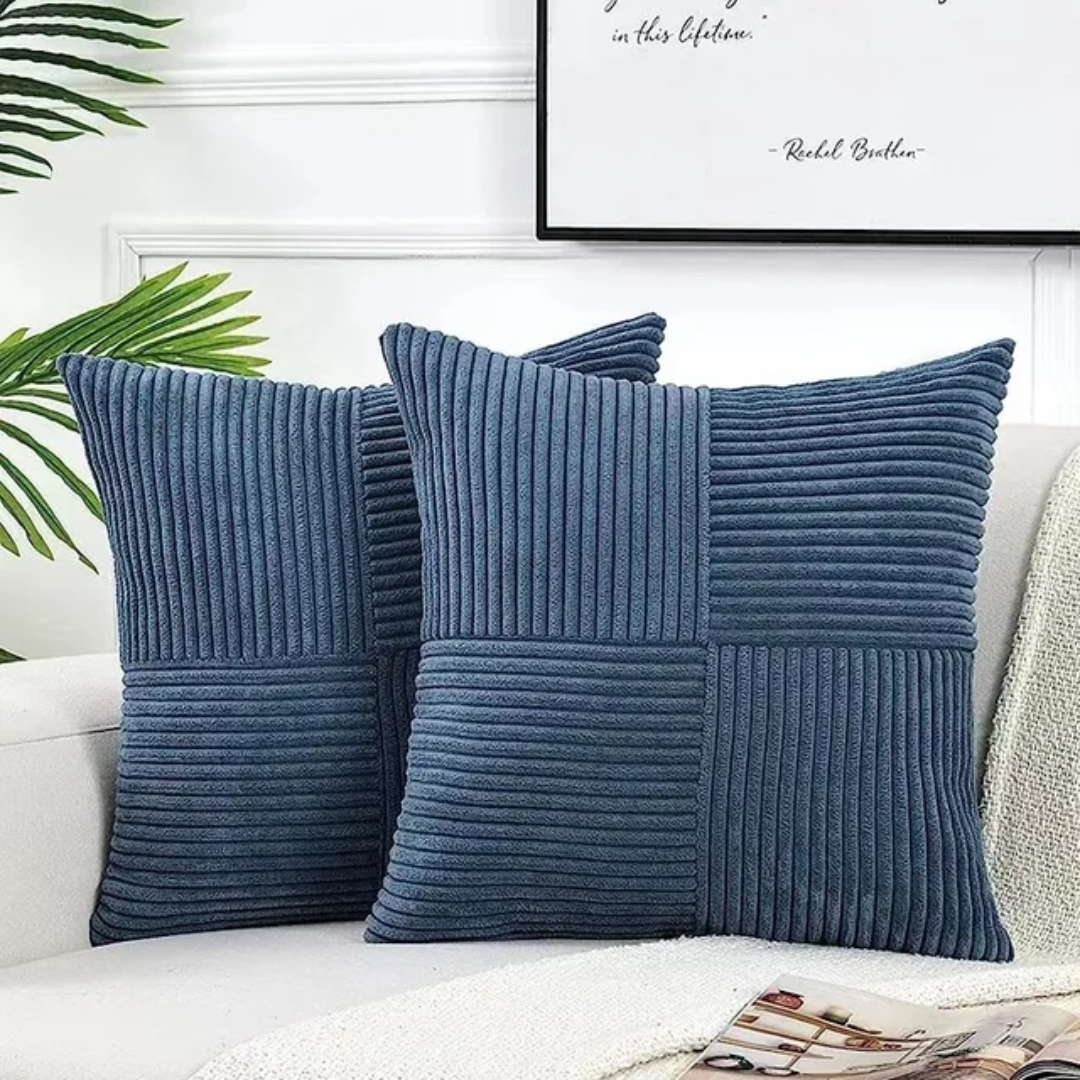 Corduroy Cushion Covers | Luxury Striped Throw Pillow Covers For Sofas, Beds and Armchairs