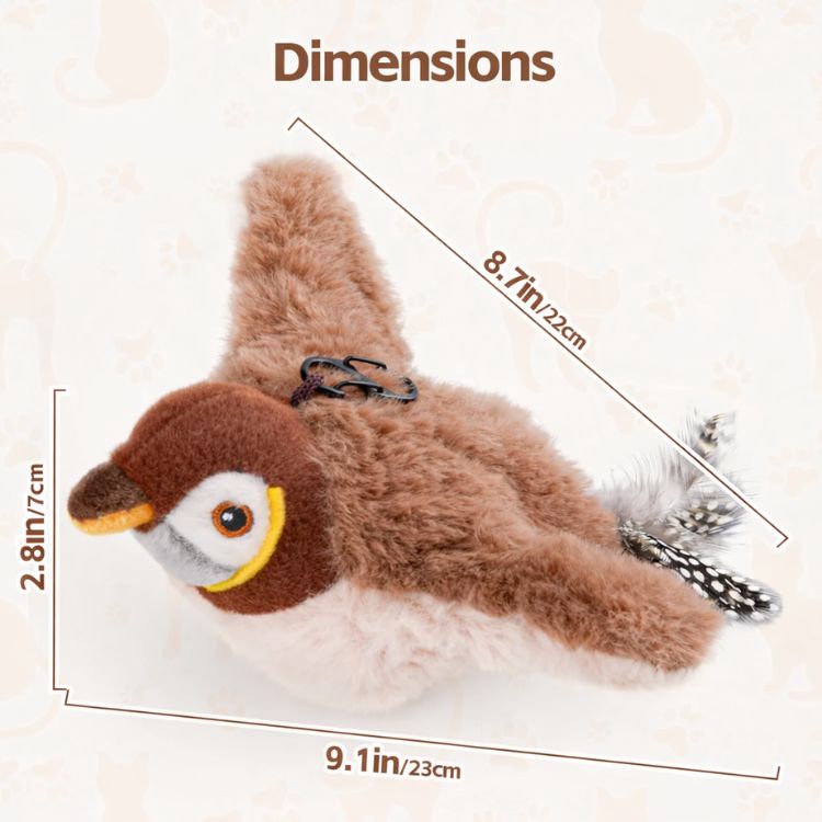 Flitterpaw Interactive Cat Toy | Fluttering Bird Motion Hunting Toy For Indoor Cats and Kittens