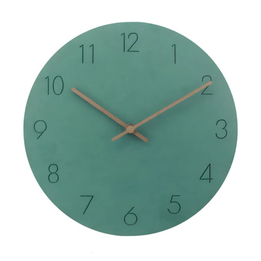 Halvor Minimalist Wall Clock | Contemporary Wood Design Silent Clock For Modern Living Rooms