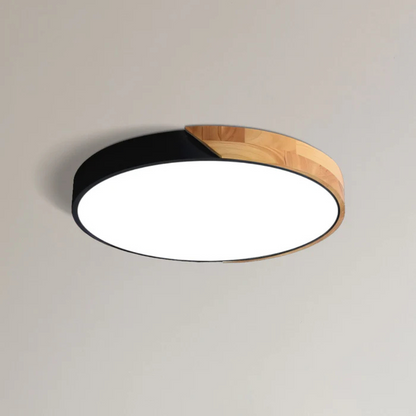 LED Ceiling Light | Modern Nordic Wooden Flush Mount Fixture For Bedrooms, Halls and Landings