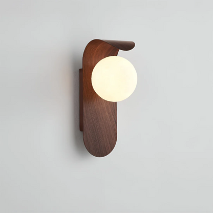 Ekbo Scandinavian LED Wall Lamp | Minimalist Wooden Design In Natural Wood or Walnut Finish