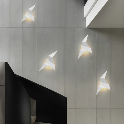 Origami Wall Lamp | Unique Modern Indoor LED Sconce In A Black, Gold or White Metal Finish