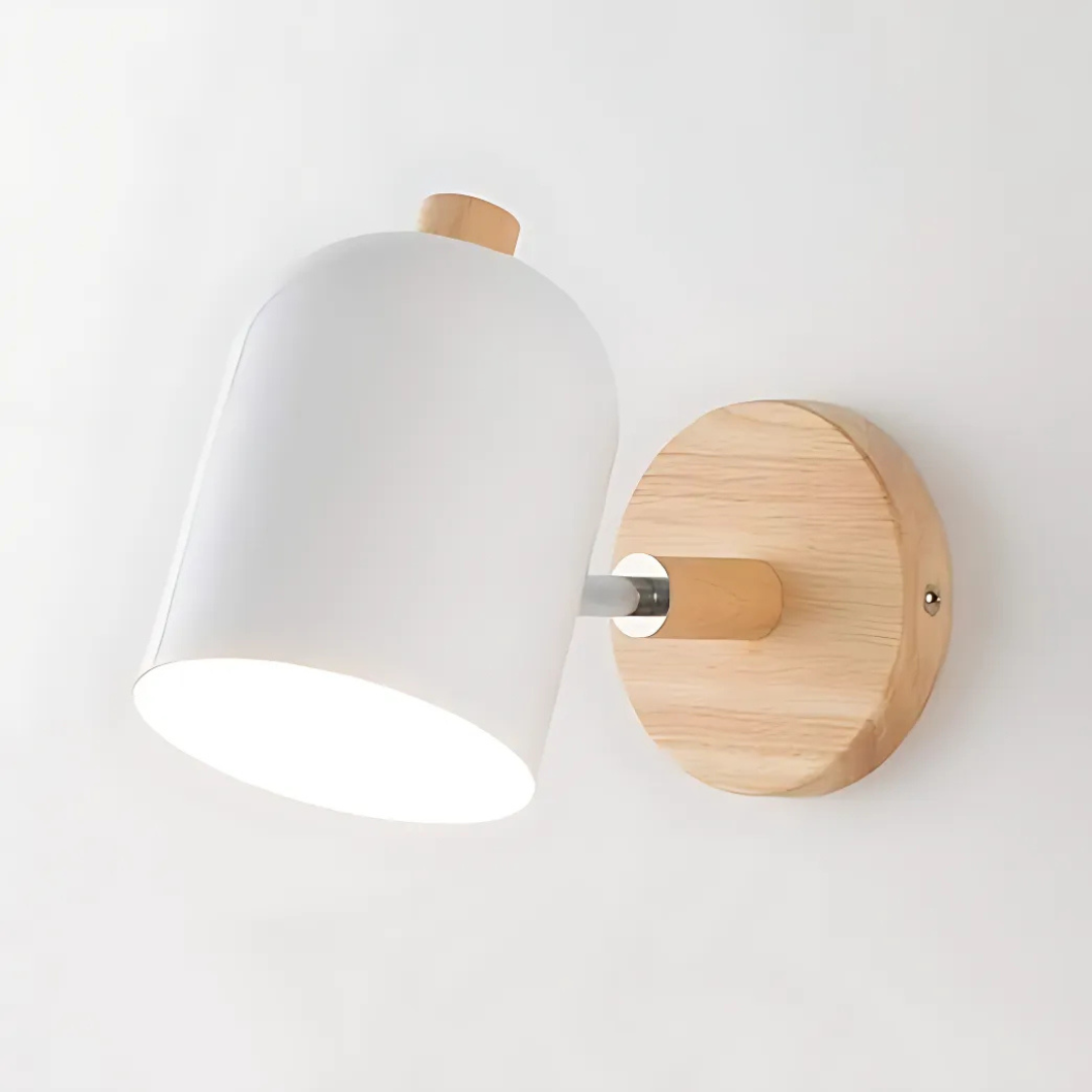Palenor Wall Lamp | Scandinavian Wooden Minimalist Design In Four Soft Painted Colour Options