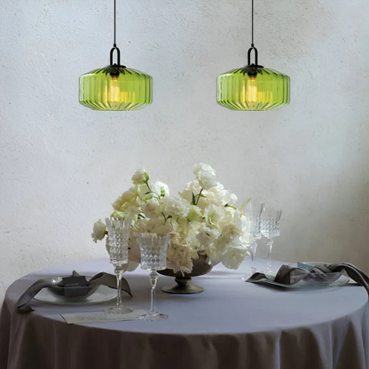 Calindra Glass Pendant Light | Retro Coloured Glass Ceiling Lamp For Kitchens, Bars and Islands
