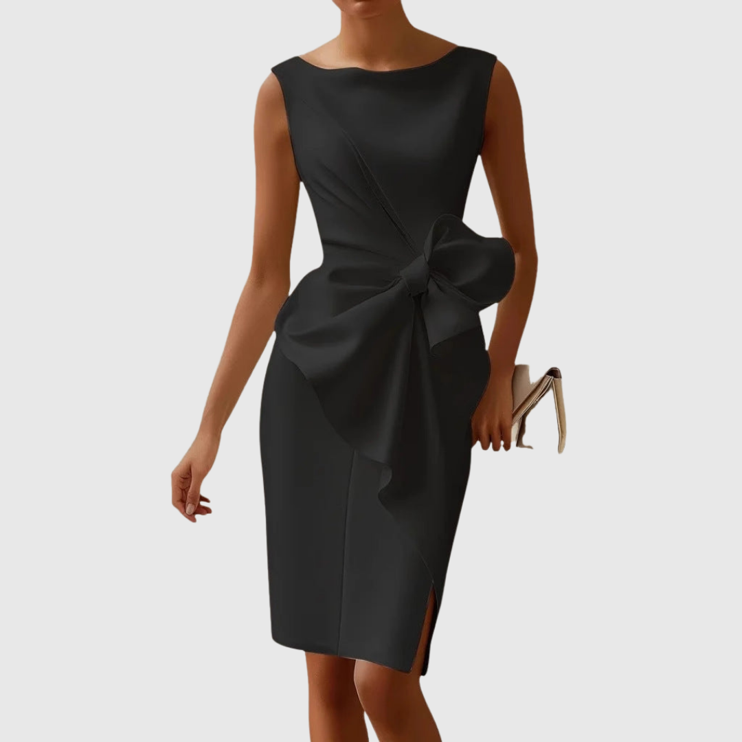 Ainsley Boat Neck Sleeveless Midi Dress