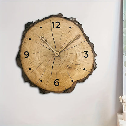 Rustic Wood Slice Wall Clock | Natural Log Cross Section Clock For Cabins and Kitchen Walls