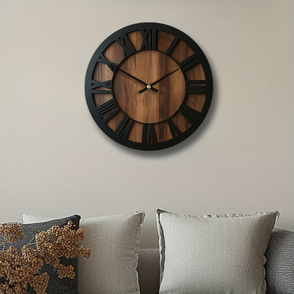 Vintage Wooden Wall Clock | Roman Numeral Design In Three Different Natural Timber Face Sizes