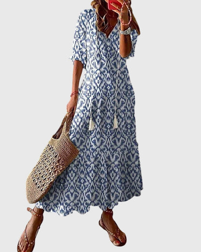Amalia Boho Printed Maxi Dress