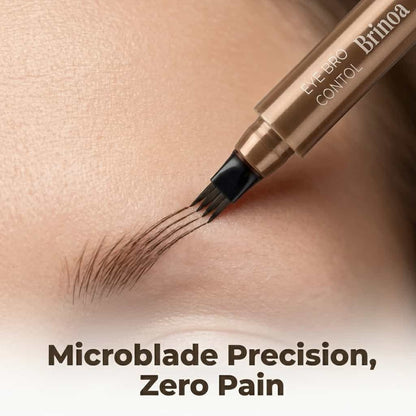 Waterproof Microblading Eyebrow Pen | Smudge Proof 4 Tip Fork Brow Pen For Natural Hair Like Strokes