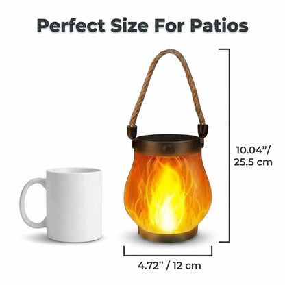 Emberlyn Solar Flame Lantern | Flickering LED Weatherproof Outdoor Garden Light For Patios and Paths