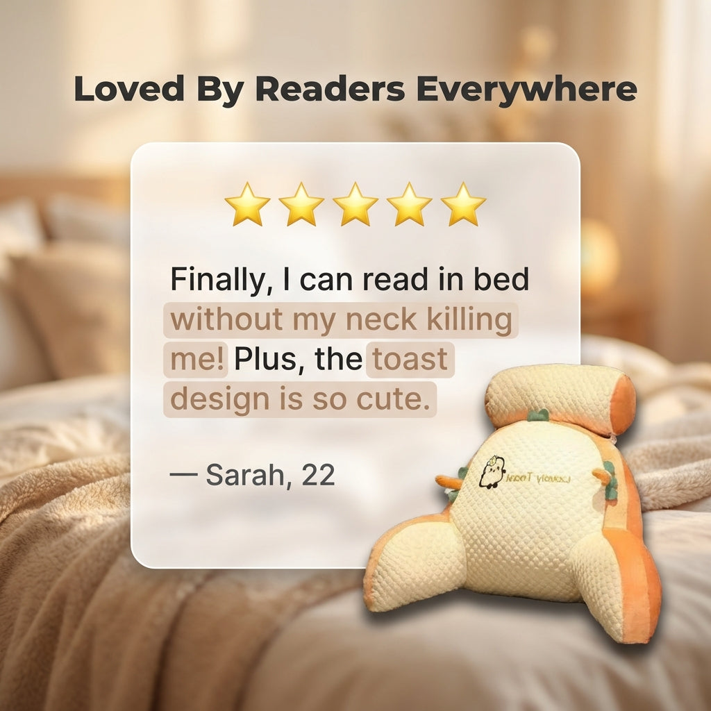 Posturest Ergonomic Reading Pillow | Lumbar Support Backrest With Arms For Bed, Couch and Floor
