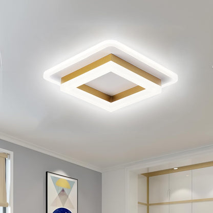 Square LED Ceiling Light | Modern Flush Mount Fixture For Hallways, Bedrooms and Landing Areas