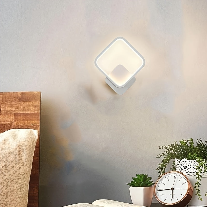 Modern Square LED Wall Lamp | Minimalist Geometric Wall Fixture In A Black or White Finish