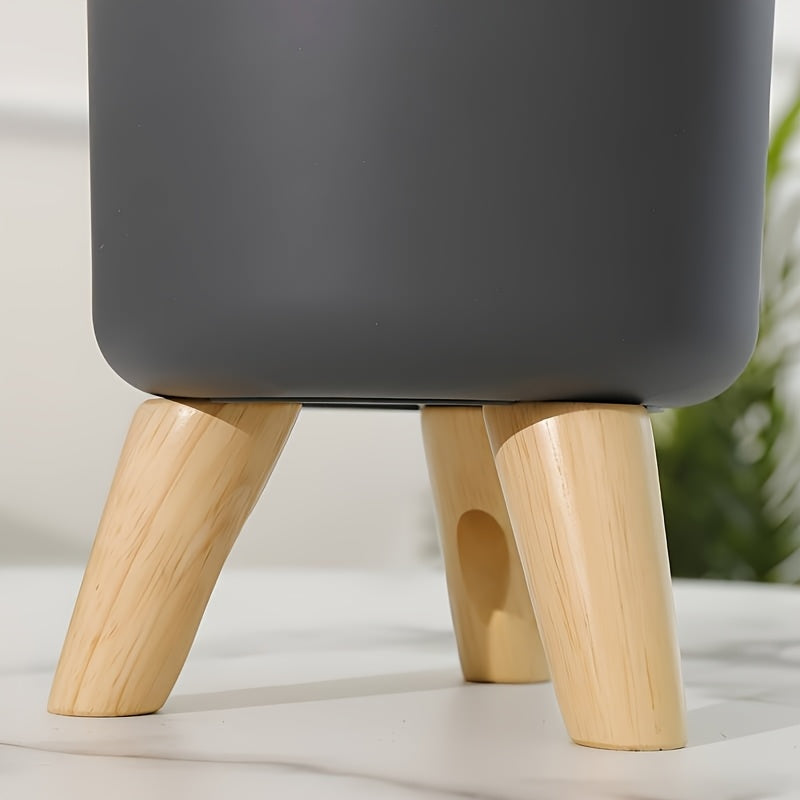Modern Round Planter With Wooden Legs | Indoor and Outdoor Plant Pot In Three Round Pot Sizes