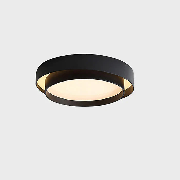 Nordic Round LED Ceiling Light | Modern Minimalist Flush Mount In Black or White Iron Finish