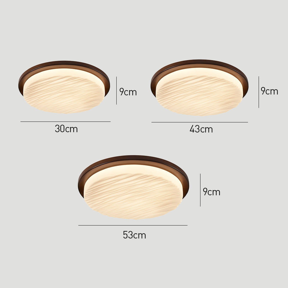 Art Deco LED Ceiling Light | Vintage Sculpted Glass Flush Mount In Three Different Shade Sizes
