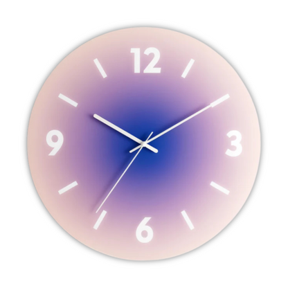Sunset Glass Wall Clock | Modern Gradient Tempered Glass Design In Three Bold Colour Options