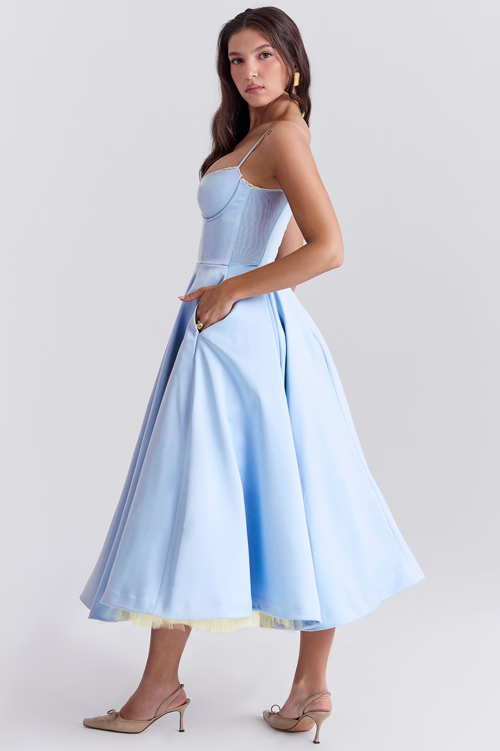Royale Sculpted Midi Evening Dress