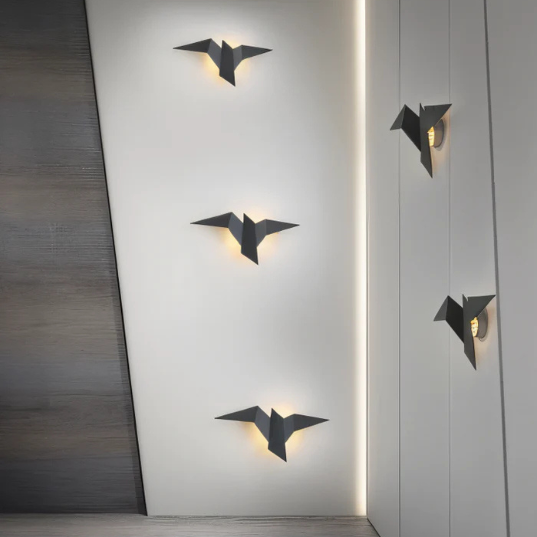 Origami Wall Lamp | Unique Modern Indoor LED Sconce In A Black, Gold or White Metal Finish