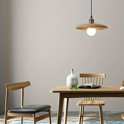 Modern Nordic Solid Wood Pendant Light | Scandinavian Ceiling Lamp In Walnut and Natural Wood