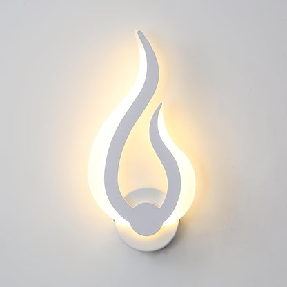 Modern Flame LED Wall Light | 10W Warm White Acrylic Sconce In A Left or Right Handed Wall Form