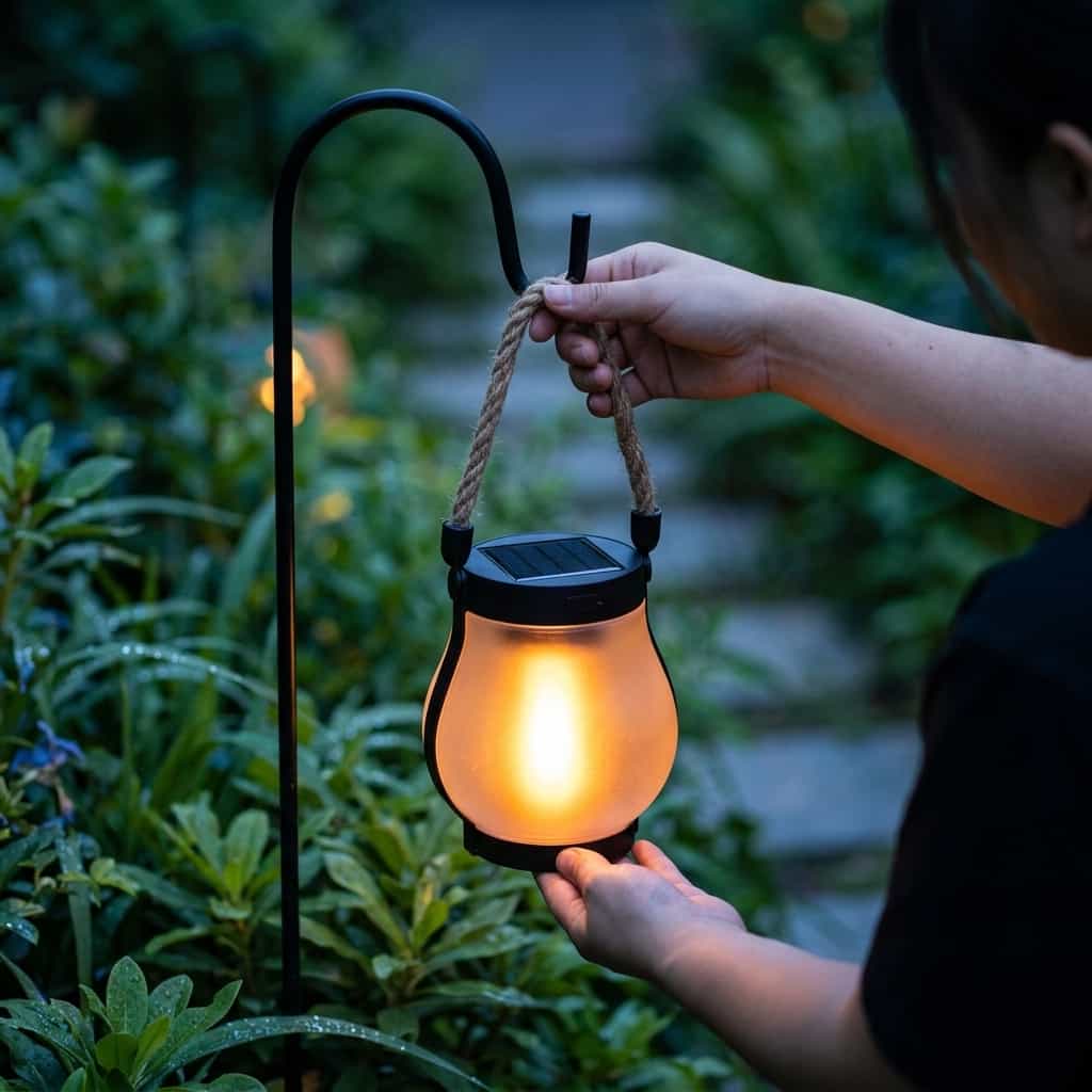Emberlyn Solar Flame Lantern | Flickering LED Weatherproof Outdoor Garden Light For Patios and Paths