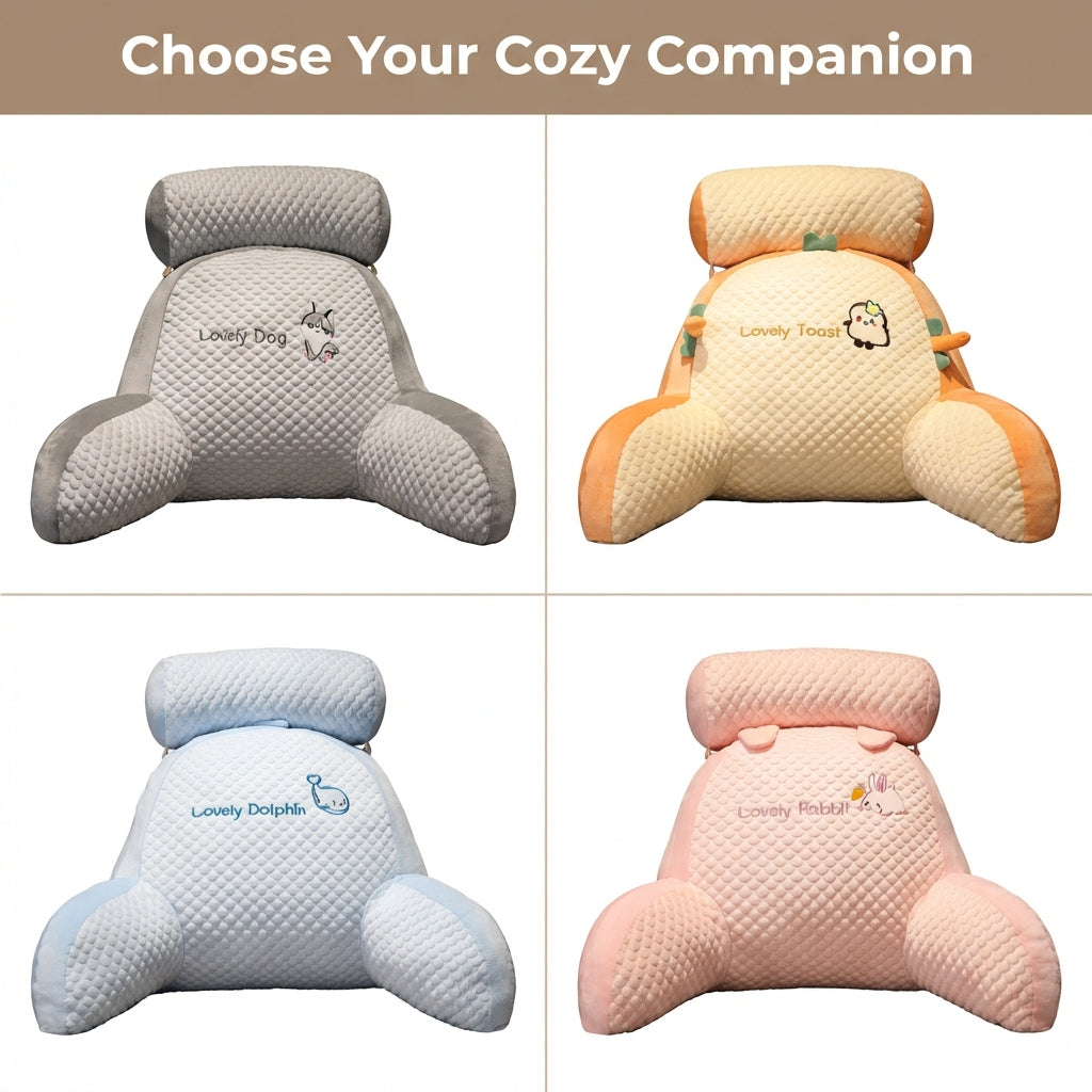 Posturest Ergonomic Reading Pillow | Lumbar Support Backrest With Arms For Bed, Couch and Floor