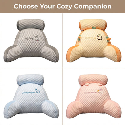 Posturest Ergonomic Reading Pillow | Lumbar Support Backrest With Arms For Bed, Couch and Floor