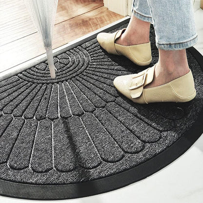 Semi Circular Rubber Door Mat | Heavy Duty Non Slip Entryway Mat For Porches and Back Doors