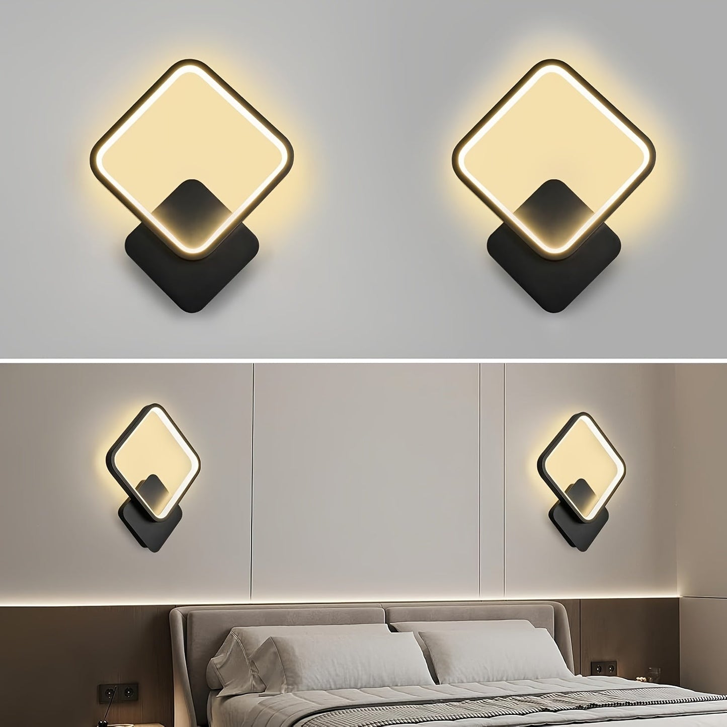 Modern Square LED Wall Lamp | Minimalist Geometric Wall Fixture In A Black or White Finish