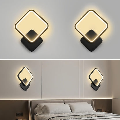 Modern Square LED Wall Lamp | Minimalist Geometric Wall Fixture In A Black or White Finish